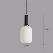 Ribbed Tinted Glass Pendant Light