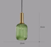 Ribbed Tinted Glass Pendant Light