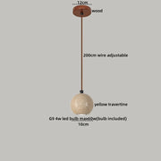 Travertine-Finish Saucer Pendant Light
