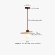 Travertine-Finish Cone Pendant Light