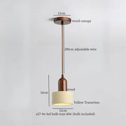 Travertine-Finish Cone Pendant Light