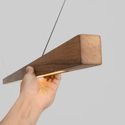 Linear Wood-Grain LED Pendant Light