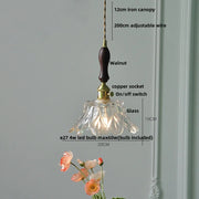 Ribbed Glass Dome Pendant Light