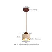Travertine-Finish Cone Pendant Light