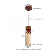 Travertine-Finish Cone Pendant Light