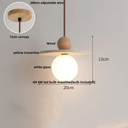 Travertine-Finish Saucer Pendant Light