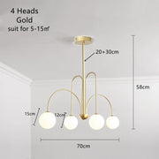 Arched Iron Globe Chandelier
