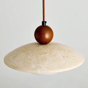 Travertine-Finish Saucer Pendant Light