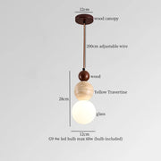 Travertine-Finish Cone Pendant Light