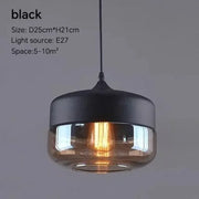 Wood-Grain Cap Glass Pendant Light