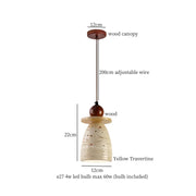 Travertine-Finish Cone Pendant Light