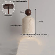 Travertine-Finish Saucer Pendant Light