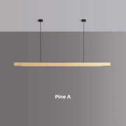 Linear Wood-Grain LED Pendant Light
