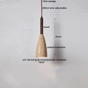 Travertine-Finish Disc Pendant Light