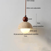 Travertine-Finish Saucer Pendant Light