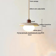 Travertine-Finish Saucer Pendant Light