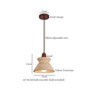 Travertine-Finish Cone Pendant Light