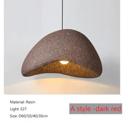 Aggregate Resin Dome Pendant Lamp