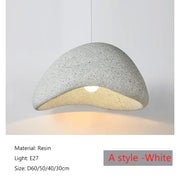 Aggregate Resin Dome Pendant Lamp