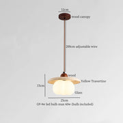 Travertine-Finish Cone Pendant Light