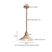 Travertine-Finish Cone Pendant Light