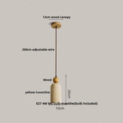 Travertine-Finish Saucer Pendant Light