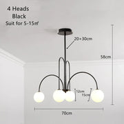 Arched Iron Globe Chandelier