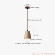 Travertine-Finish Cone Pendant Light