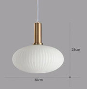 Ribbed Tinted Glass Pendant Light
