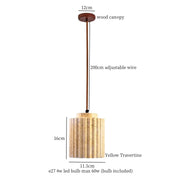 Travertine-Finish Cone Pendant Light