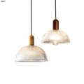 Ribbed Glass Dome Pendant Light
