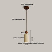 Travertine-Finish Saucer Pendant Light
