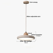 Travertine-Finish Disc Pendant Light