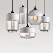 Wood-Grain Cap Glass Pendant Light