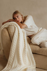 Cable-Knit Pom Pom Throw – throws (view 23) | Roost & Roam