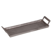 Pewter Finish Aluminum Serving Tray with Handles