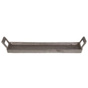Pewter Finish Aluminum Serving Tray with Handles