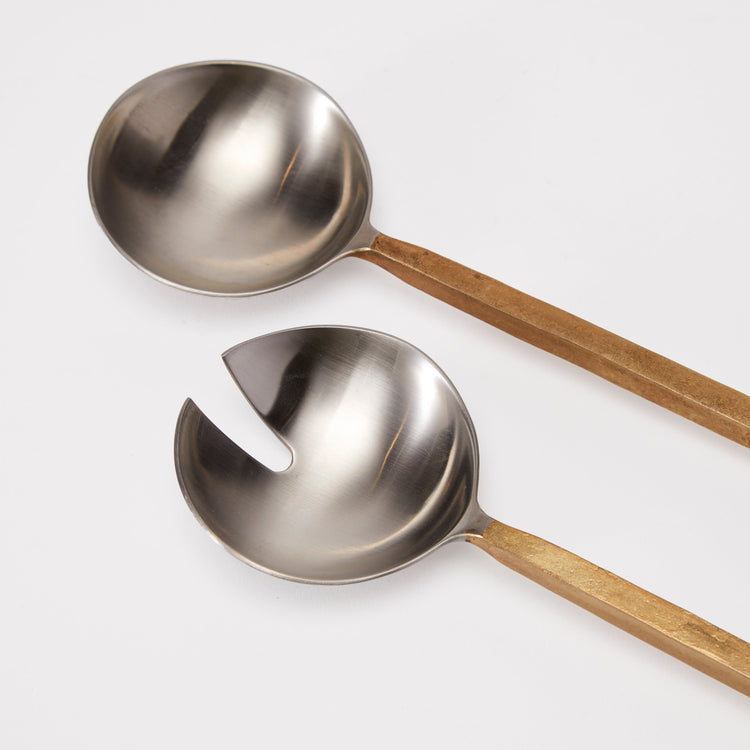 Brass-Handle Salad Server Set
