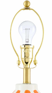 Close-up of Isbergues Orange Table Lamp harp