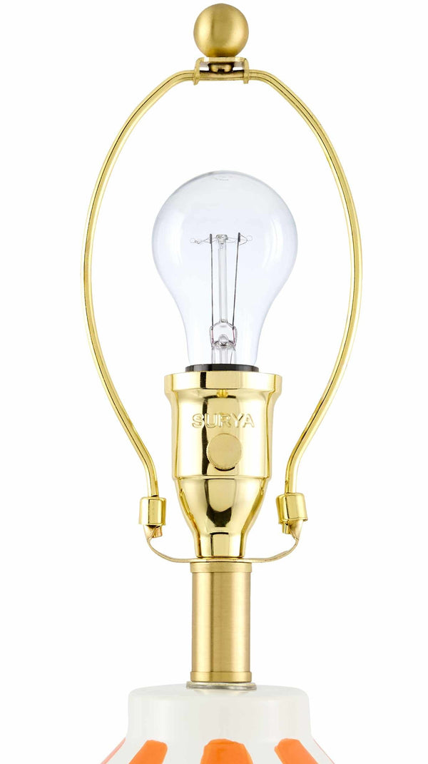 Close-up of Isbergues Orange Table Lamp harp
