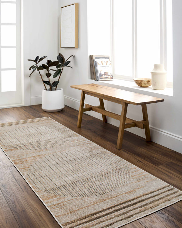 Geometric Stripe Washable Area Rug