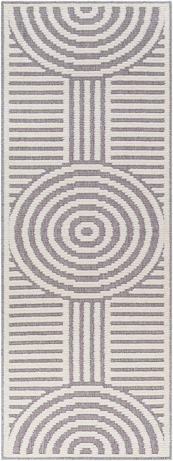 Geometric Gray Washable Area Rug