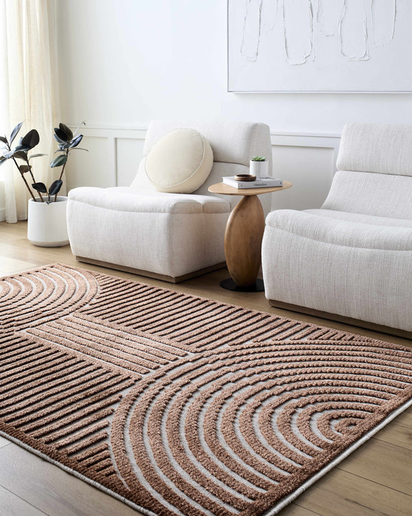Geometric Arc Washable Area Rug