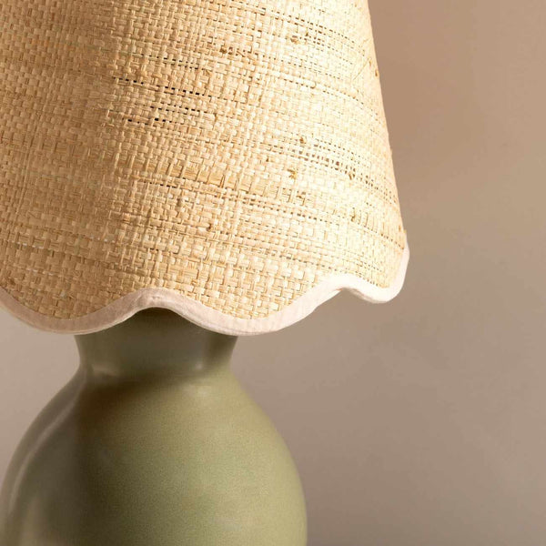 Matte Ceramic Scallop-Shade Table Lamp — alternate color temperature setting