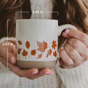 Burnt Orange Fall Leaves Stoneware Mug, 14 oz