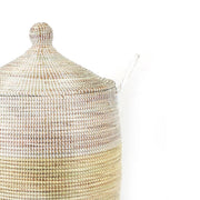 Two-Tone Woven Millet Grass Basket