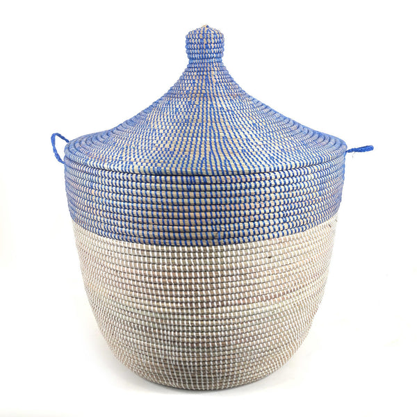 Two-Tone Woven Millet Grass Storage Basket
