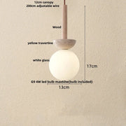 Travertine-Finish Disc Pendant Light