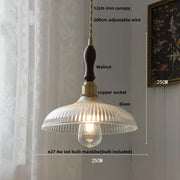Ribbed Glass Dome Pendant Light