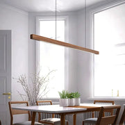 Linear Wood-Grain LED Pendant Light